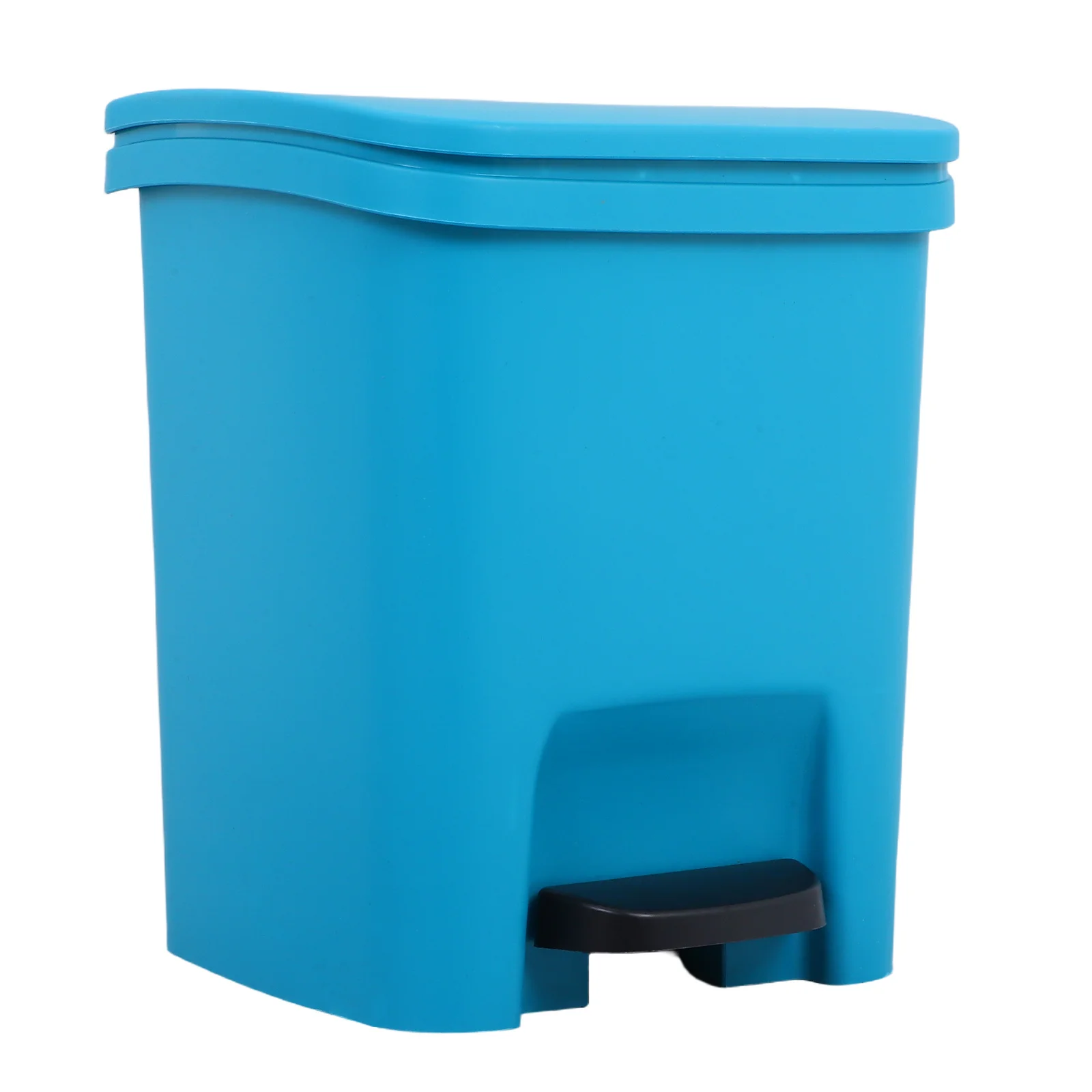 

10L Step-On Trash Can Foot Pedal Design With Lid Plastic Garbage Bin For Kitchen Bedroom Office Bathroom Apartment - Pedal
