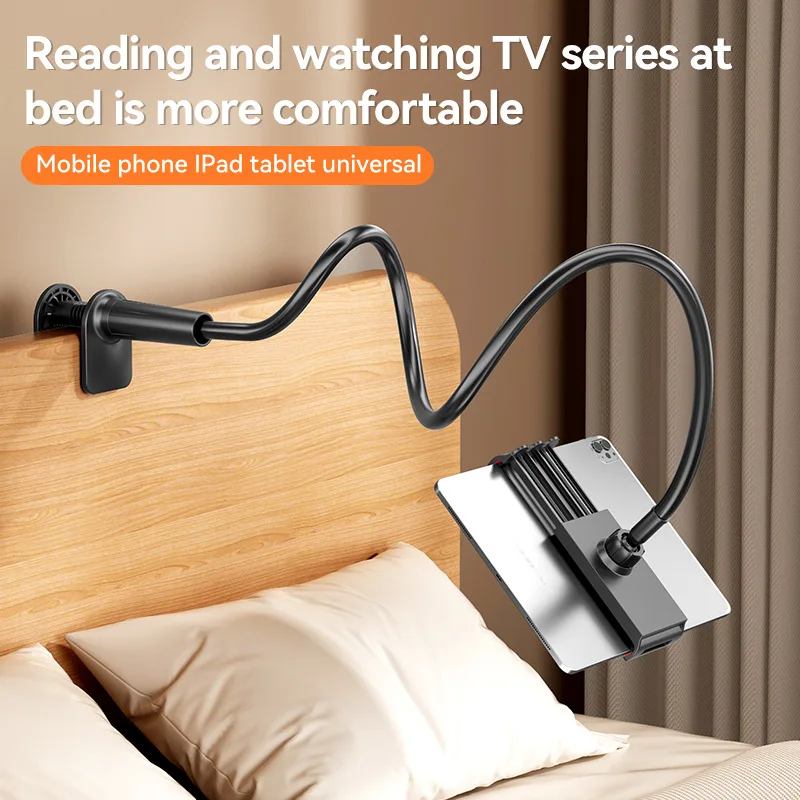 BedsidecAdjustable Long Arm Clamp Tablet Lazy Stand Suitable for IPad Samsung Xiaomi 4-11 Inches