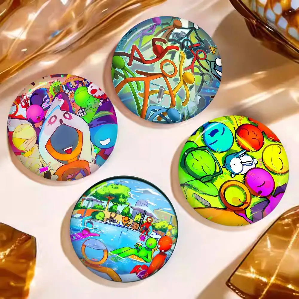 A-Alan-Becker Animation-Creative Round Button Pins Slogan Creative Brooches Backpack Decoration Fashion Cartoon Jewelry Gifts