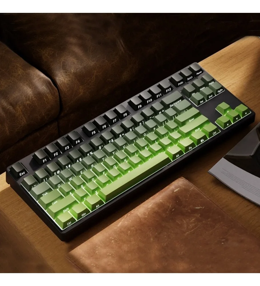 Crack mechanical keyboard keycap side engraved light gradual change keycap 68 keys 87 keys 108 keys