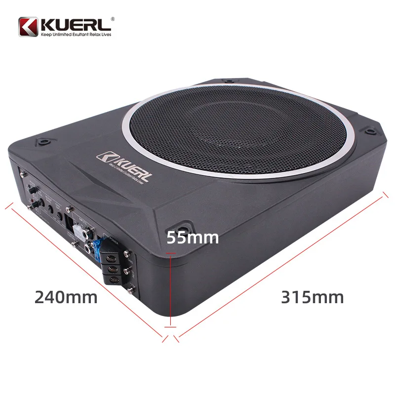 Modification of 55mm thick aluminum alloy small steel gun 12V active ultra-thin car audio subwoofer