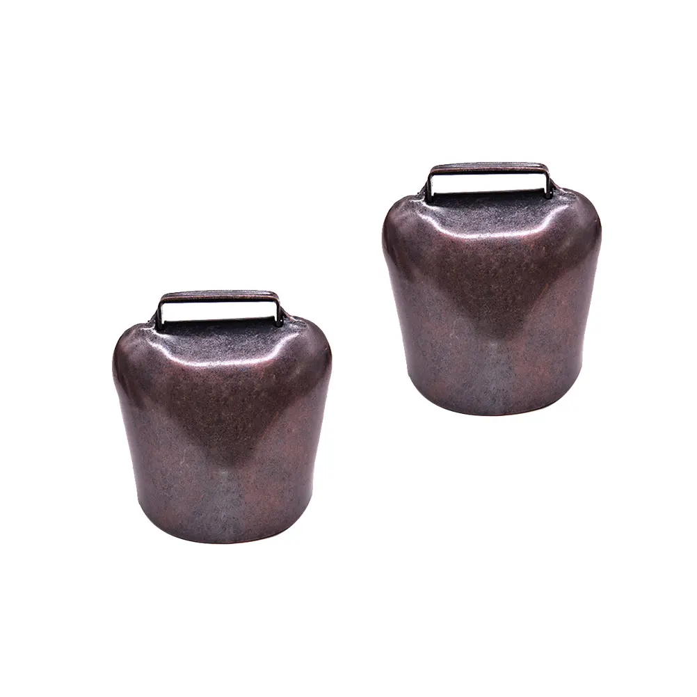 

2 pcs Small Size Thickened Iron Bell Hanging Decor For Sheep Horse Cow Farming Animal Supplies Red Bronze Durable Alarm Bell For