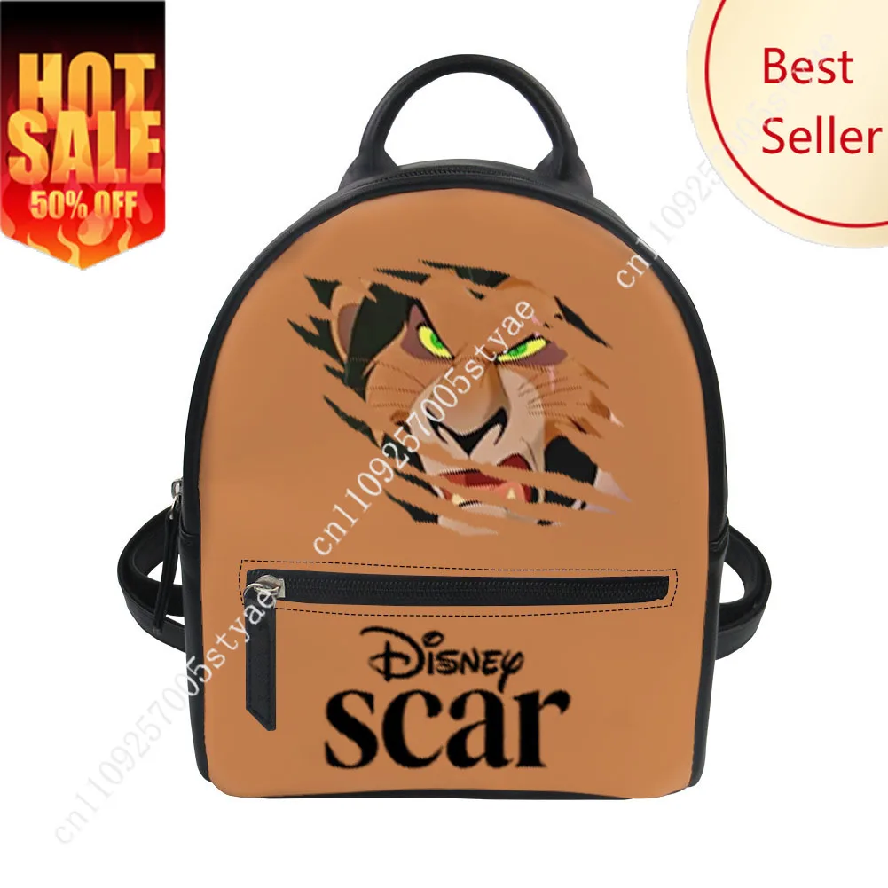 

Scar Backpack Disney Cartoon Decorate Leather Bags Design Your Photo Logo Text Party Holiday Custom Gifts Cosplay