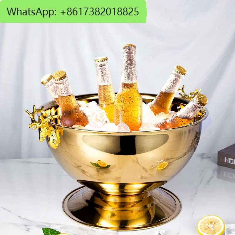 

Large champagne basin stainless steel red wine ice bucket beer beverage chiller bar ktv cooler