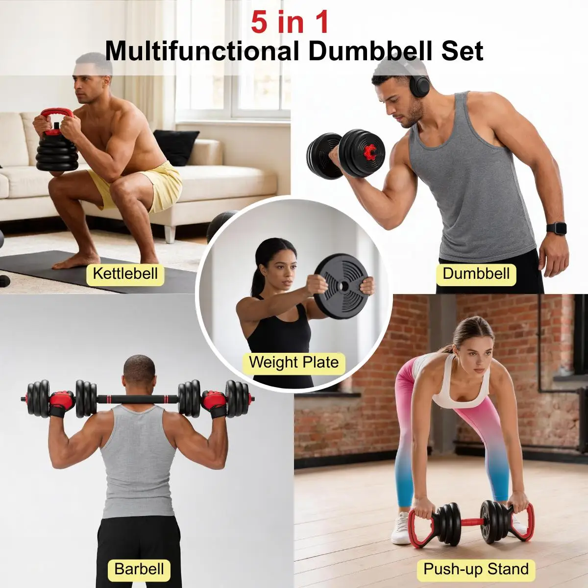 Relife AD2020 Dumbbell Adjustable Home Gym Fitness Equipment Weight Lifting Barbell Set for Men And Women