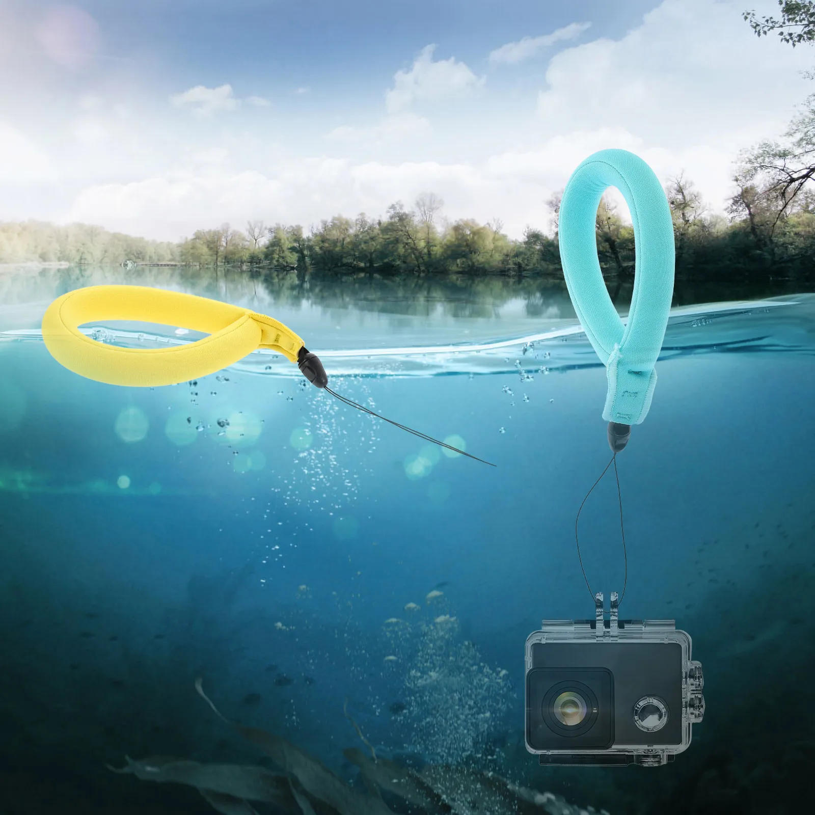 

2pcs Float Wrist Strap Waterproof Hand Belt Buoyancy Wristband For Digital Camera Smartphone Swimming Snorkeling