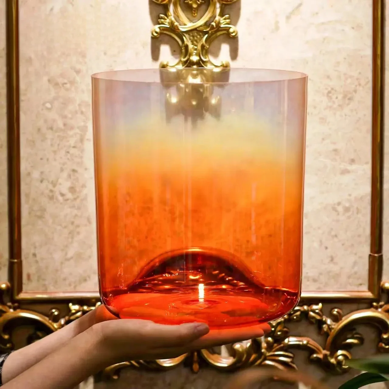 STAR LINKUP Classic Seven Chakras Orange Crystal Singing Bowl Set Meditation Alchemy Bowls Source Manufacturer