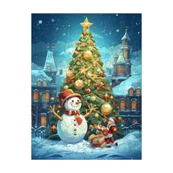 Wooden Puzzle Snowman Christmas Personalized 3D Puzzle Adult Children's Gift Education Children's Toy Games Family Interaction A