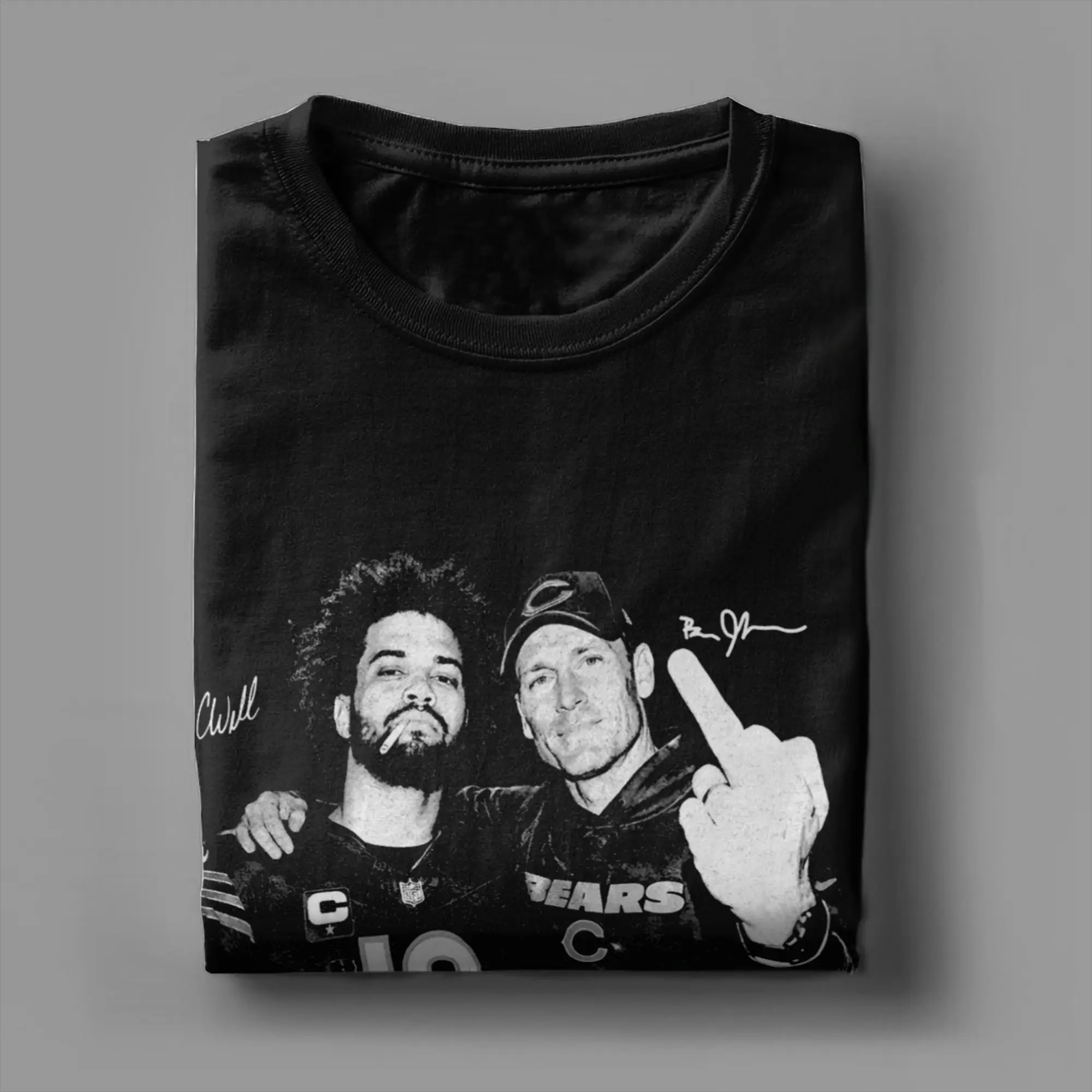 Camiseta para hombre con estampado de Caleb Williams y Ben Johnson. Ropa de algodón, estilo hipster, manga corta, cuello redondo. Ideal como regalo.