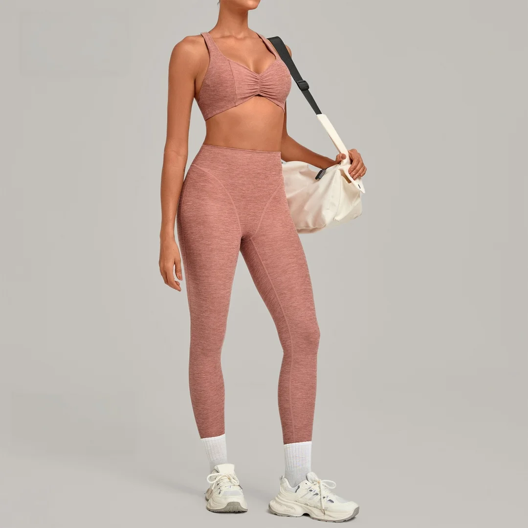 New Women's Yoga Set Sports Fitness High Waist Hip Lift Slim Backless Fold Outdoor Running Workout Gym Leggings Yoga Suit