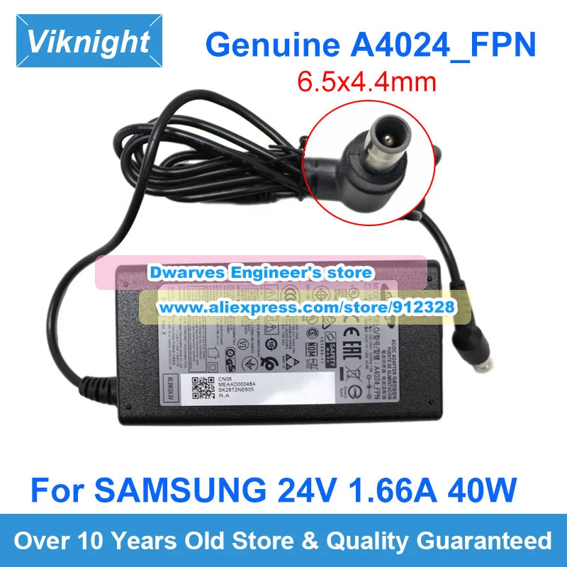 

Genuine 24V 1.66A A4024-FPN AC Adapter for SAMSUNG N450 K550 HW-R50C SOUNDBAR HW K450 HW-N550ZC HW-K650 HW-K550 HW-J550 HW-Q60T