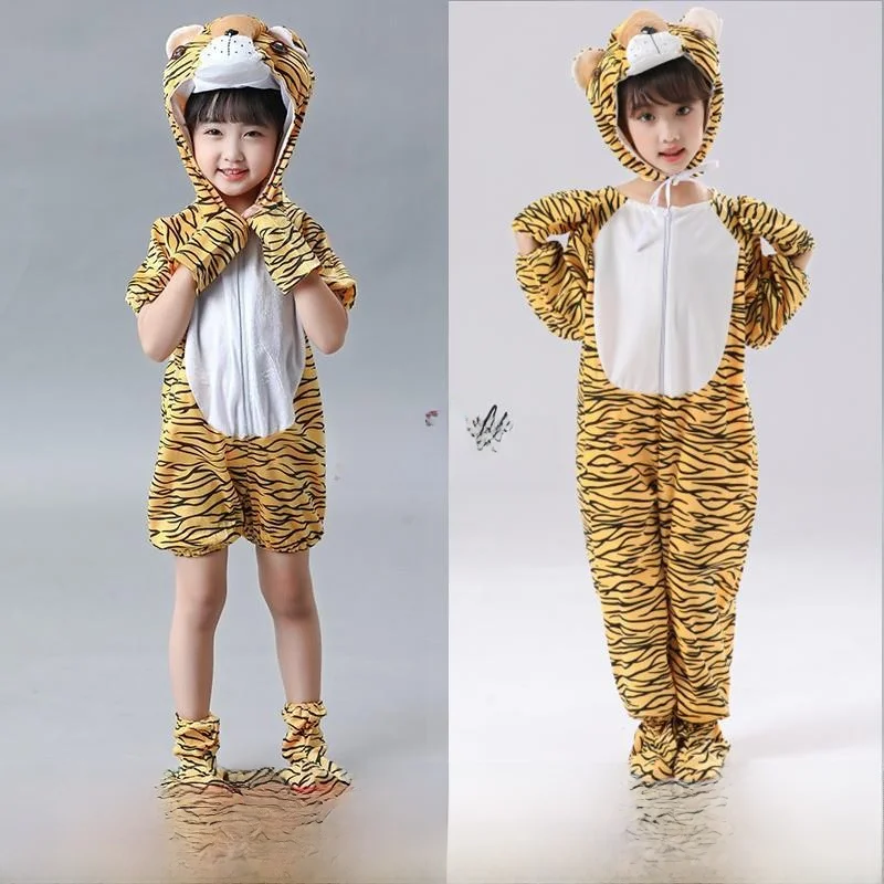 

Детский костюм тигра для выступлений, танцевальный костюм маленького тигра для дома, танцевальный костюм для детского сада, наряд для выступлений в образе мультяшного животного