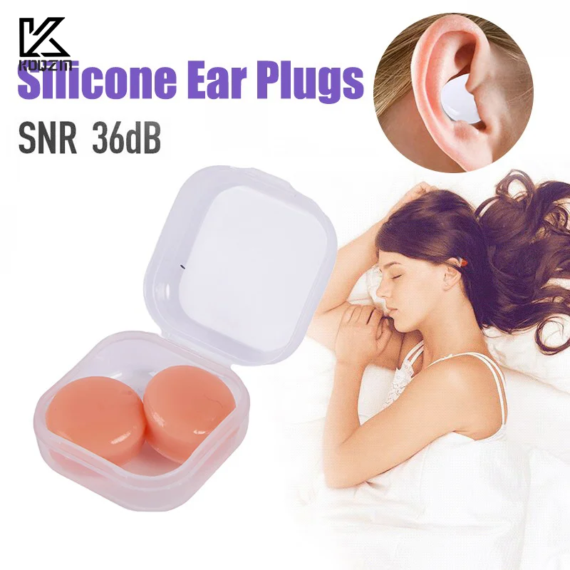 2PCS Silicone Ear Plug Reusable Silicone Wax Earplugs Swimming Moldable Earplugs Noise Reduction Cancelling Sleeping Protection