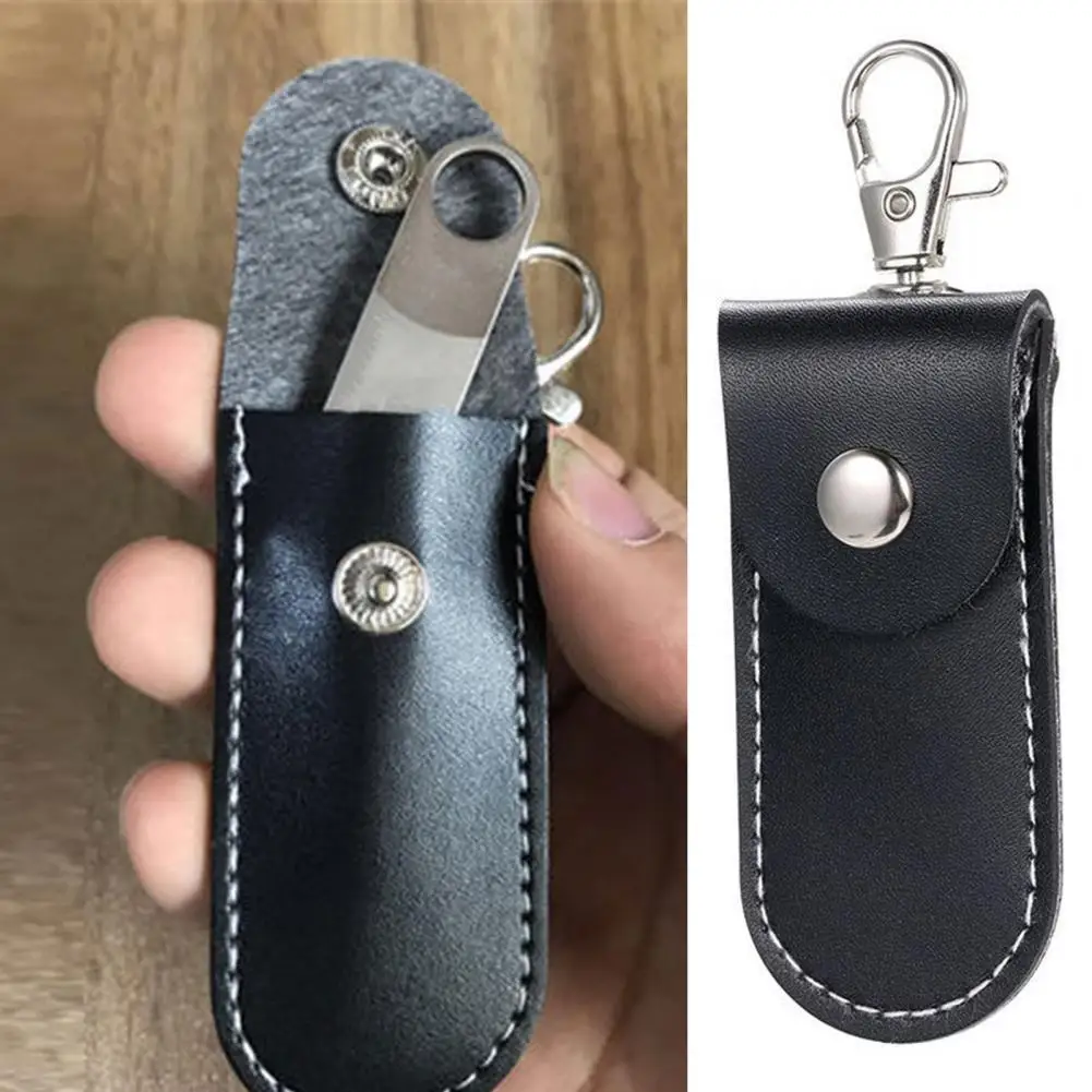 Faux Leather Case for U Disk Fine Workmanship Usb Drive Protective Case with Keyring Button Closure Flash Drive Cover Faux
