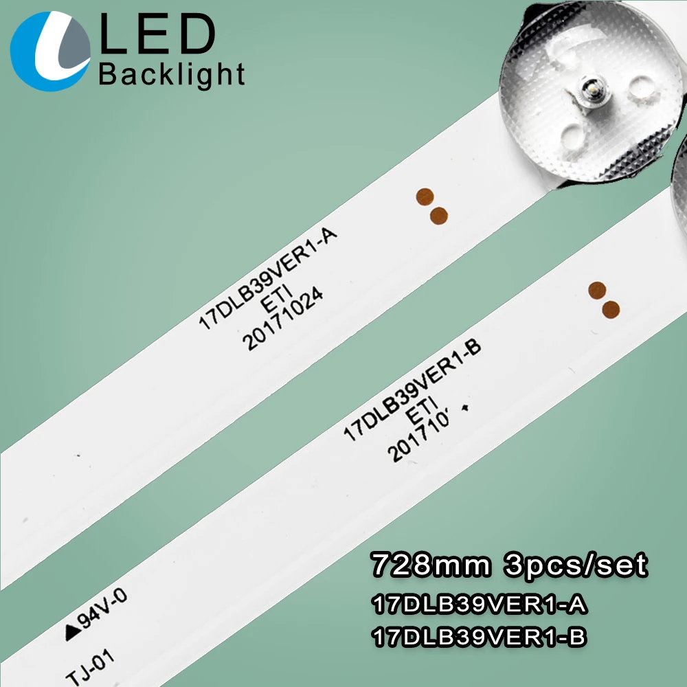 3Pcs/set 39'' LED Backlight Strip for Vestel 39inch 8+9led FIN39FHD440BK VES390UNDA T390HVN04.0 LT-39C770 40FB5050 LUX01390001