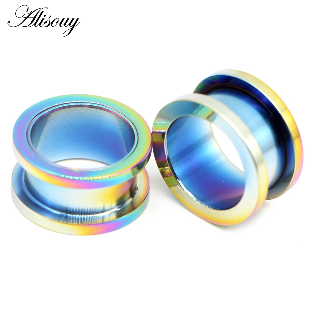 Alisouy 1PC 2-30mm Ear Gauges 316L Stainless Steel Ear Tunnels Plugs Piercing Jewelry Ear Stretchers Expander Plugs and Tunnels