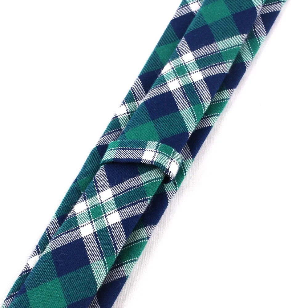 Brand Ties for Men 100% Cotton Mens Necktie Causal Narrow Plaid Tie For Man Bussines Corbatas Bridegroom Party Slim Neckties