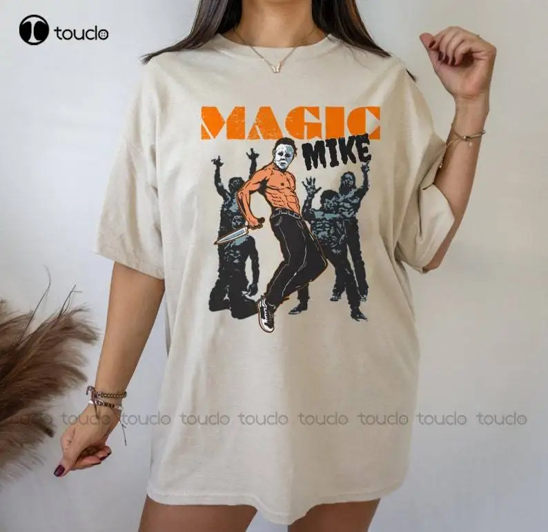 Magic Mike Shirt, Michael Myers Halloween Shirt Inspired Tee Cotton Outdoor Simple Vintage Casual Tee Shirts Xs-5Xl Custom Gift