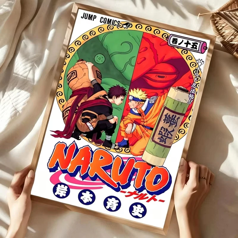 N-Naruto Anime Hot Blood Ninja Magazin-Cover Poster Leinwandgemälde für Zuhause Wohnzimmer Schlafzimmer Bar Café Wandkunst Dekoration – Detail 16