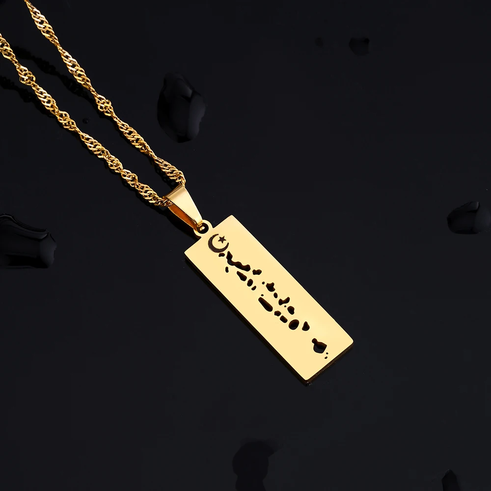 Fashion Maldives Map Pendant Necklace Stainless Steel Men Women Gold Silver Color Country Map Jewelry Gift