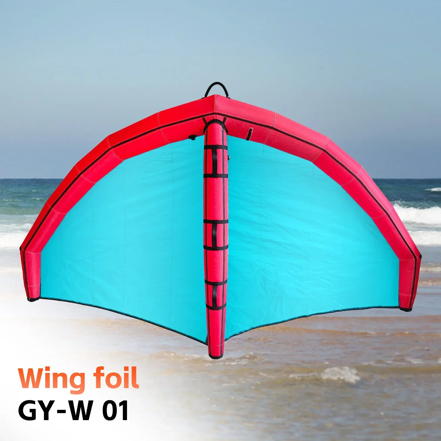 Customizable blue and red inflatable wings with hard handle kite surfing surfboard