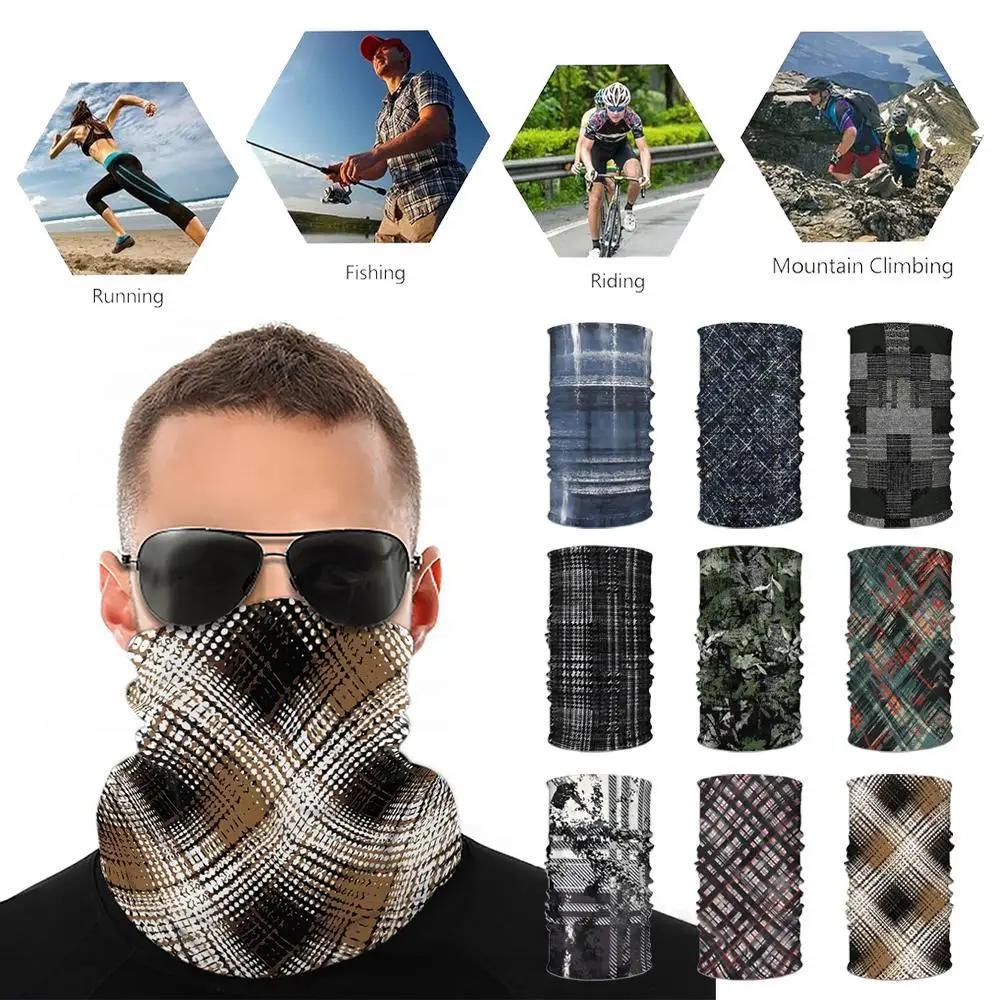 

Vintage Plaid 3D Print Face Mask Cycling Climbing Breathable Headwear Unisex Fashion Multifunctional Outdoor Sports Mask Scarf