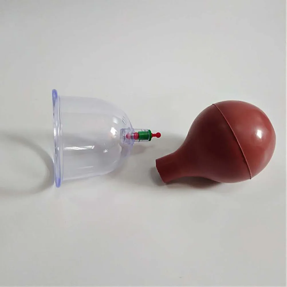 

6 pc Vacuum Cupping Set Massage Therapy Tools Home Use Transparent Cups Rounded Edges Safe Treatment