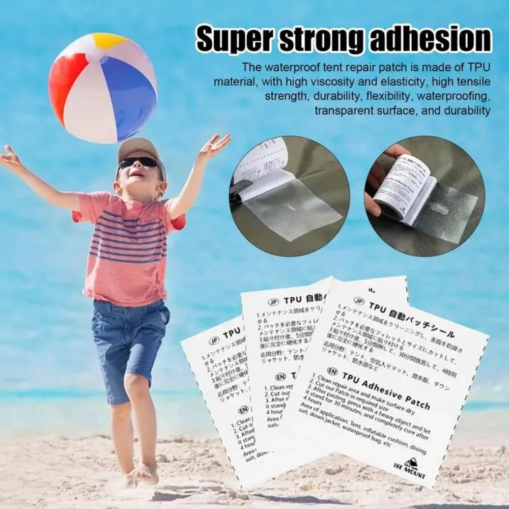 

Waterproof Transparent TPU Pool Repair Subsidy Inflatable Boat Film Tent Self Adhesive Vinyl Repair Patch Gear Repair Tapes