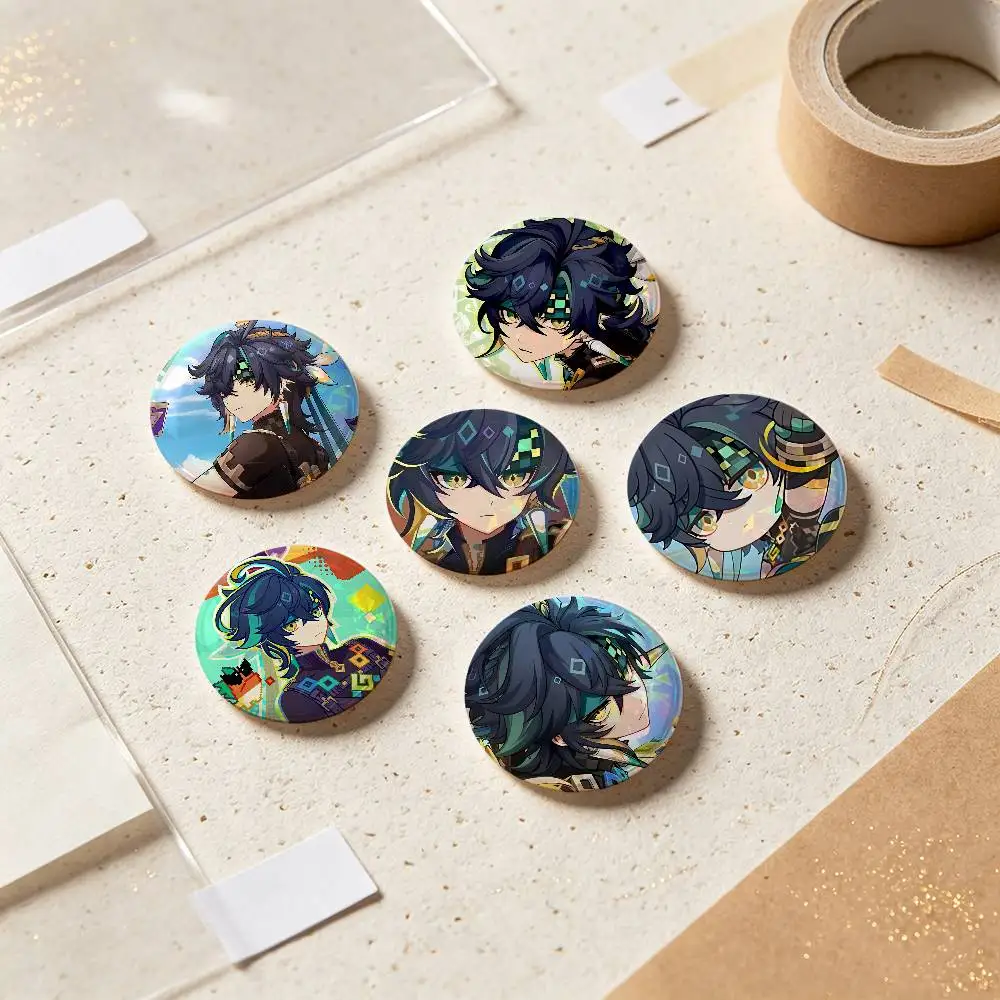 Kinich Genshin Impact Badges 25 32 44 58 75 Mm Round Cosplay Pin Bag Decor Fans Collect Friends Gifts Brooch Souvenir
