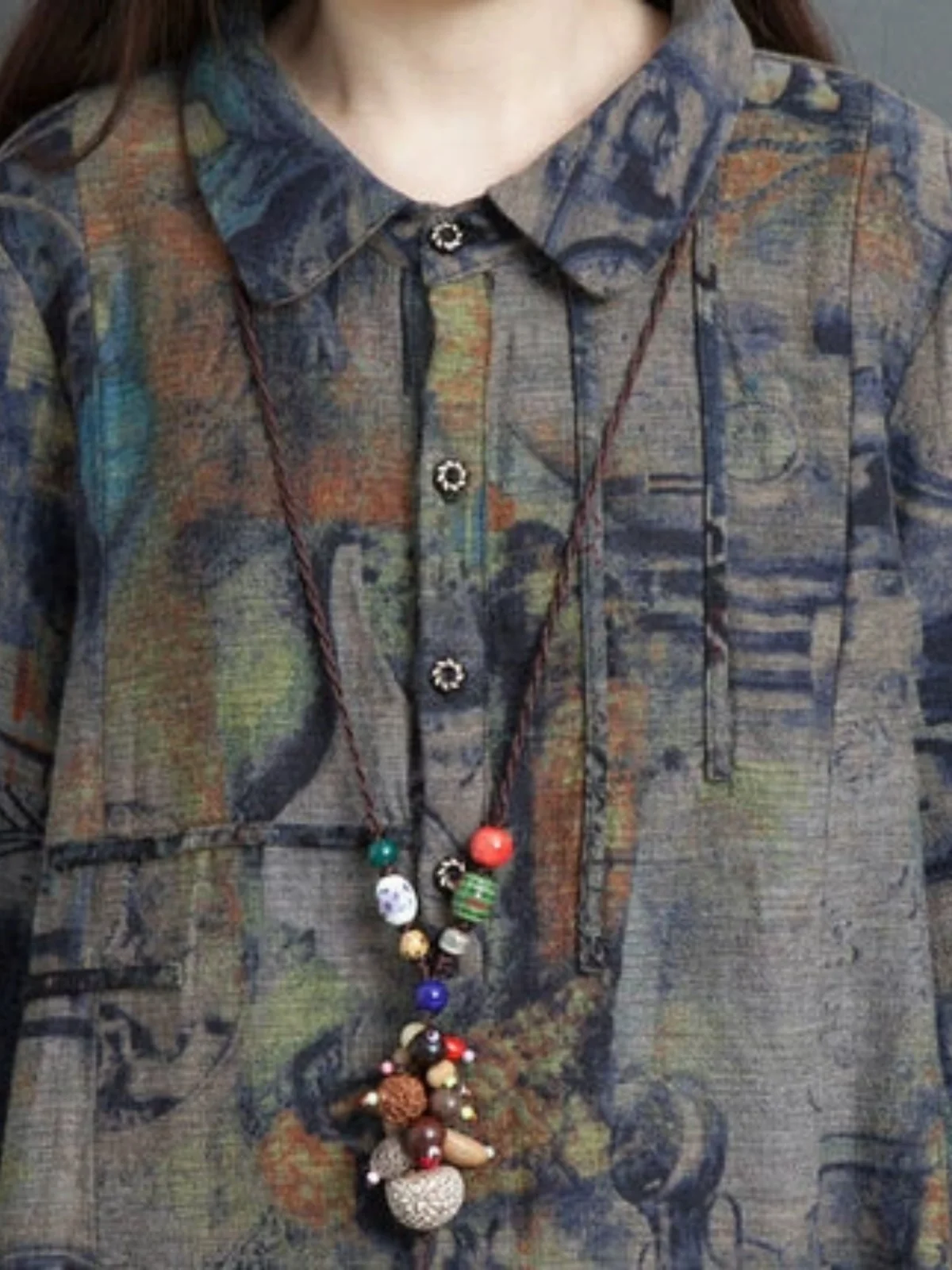 الرجعية أوائل الخريف المطبوعة irt الدكتور حجم كبير المرأة Faion التخسيس طوق طويل Sve Dr عادية تخفيف Sle