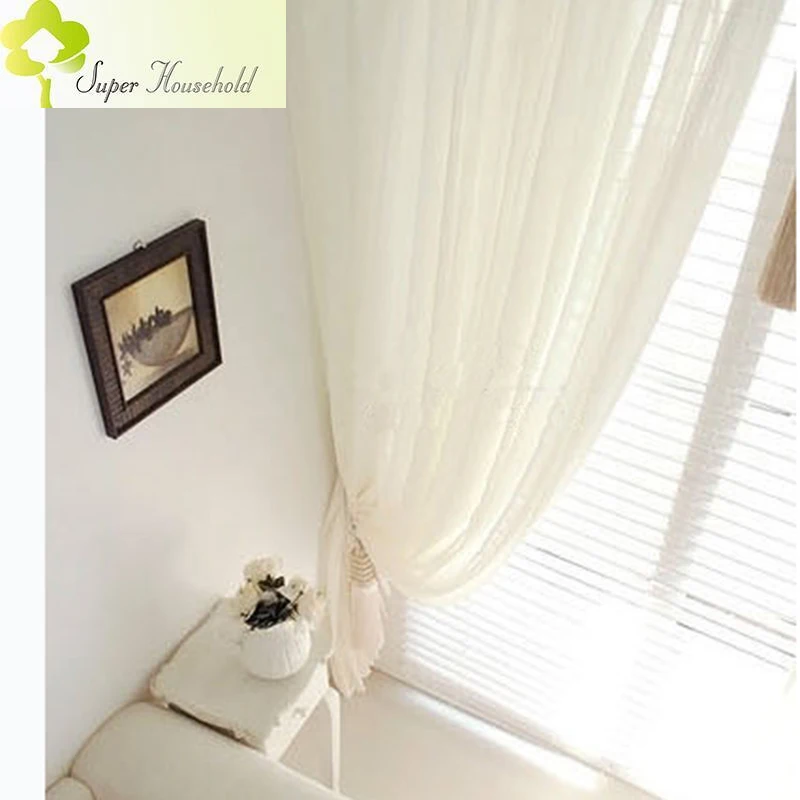 Rideaux de fenêtre en tulle moderne pour salon, rideaux transparents blancs pour chambre à coucher, rideaux de fil de balcon rustiques, stores romains doux