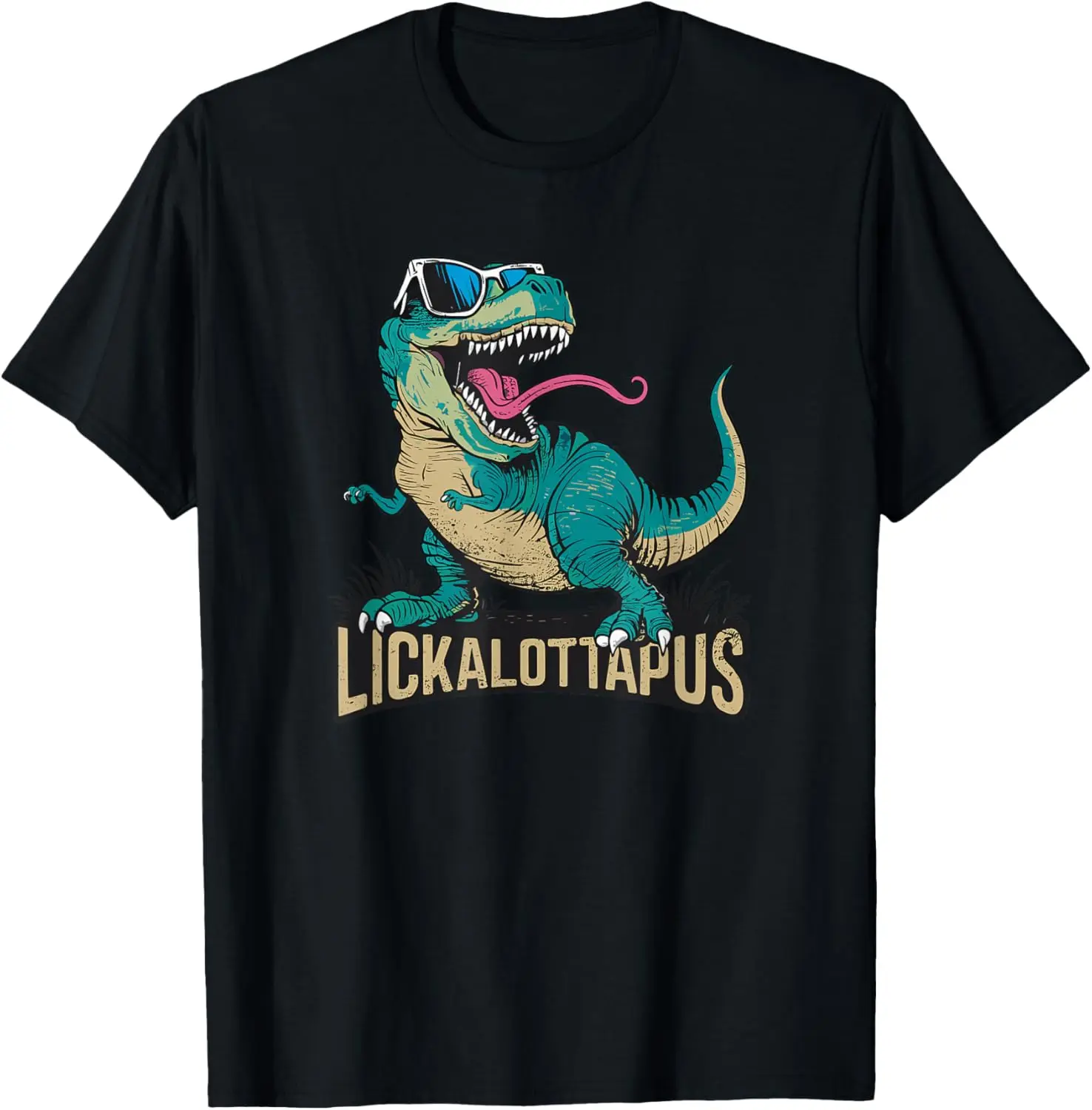 Dino Pun LGBT Lesbian or straight Men Dinosaur Lickalottapus T-Shirt