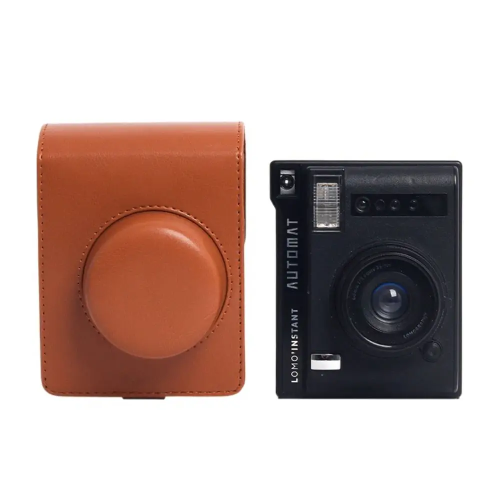 

PU Leather Instant Camera Case Anti Scratch Shockproof Protective Cover Retro with Shoulder Strap for Polaroid LOMO Automat