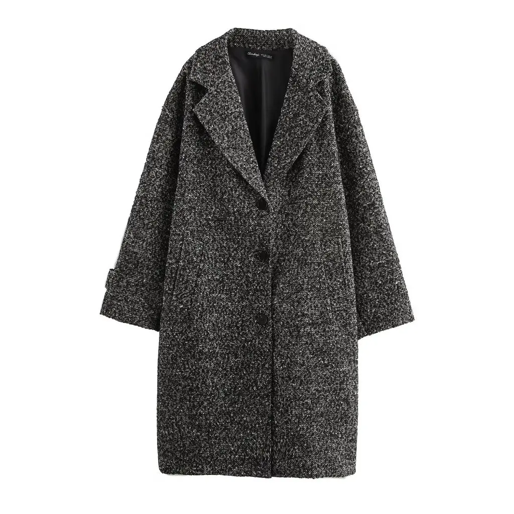 

Women's Autumn Fashion Shoulder Herrings Twill Coat B481688 Warm Plush Outerwear for Cold Weather