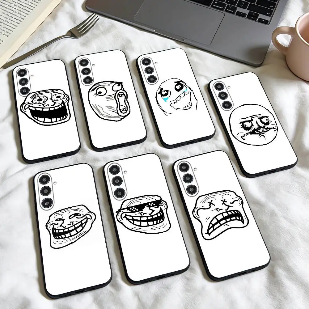 

T-Trollfaces Comics Memes phone Case For Samsung Galaxy A73,A72,A71,A70,A53,A52,A51,Others Soft Black Shell