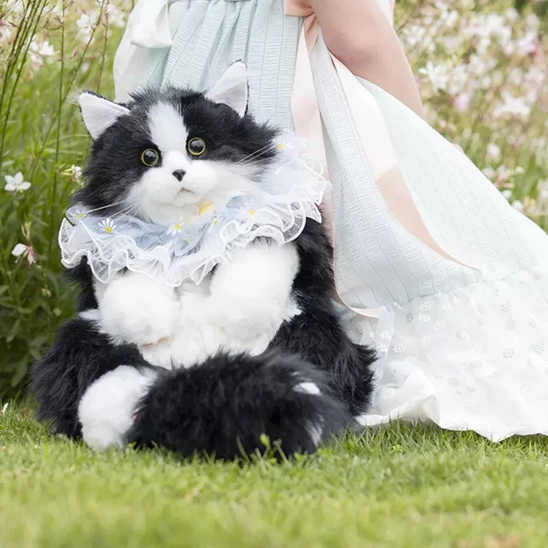 Pure handmade simulation plush cat backpack Trendy and fashionable doll cat bags Cat shopping bag suitable for birthday gifts