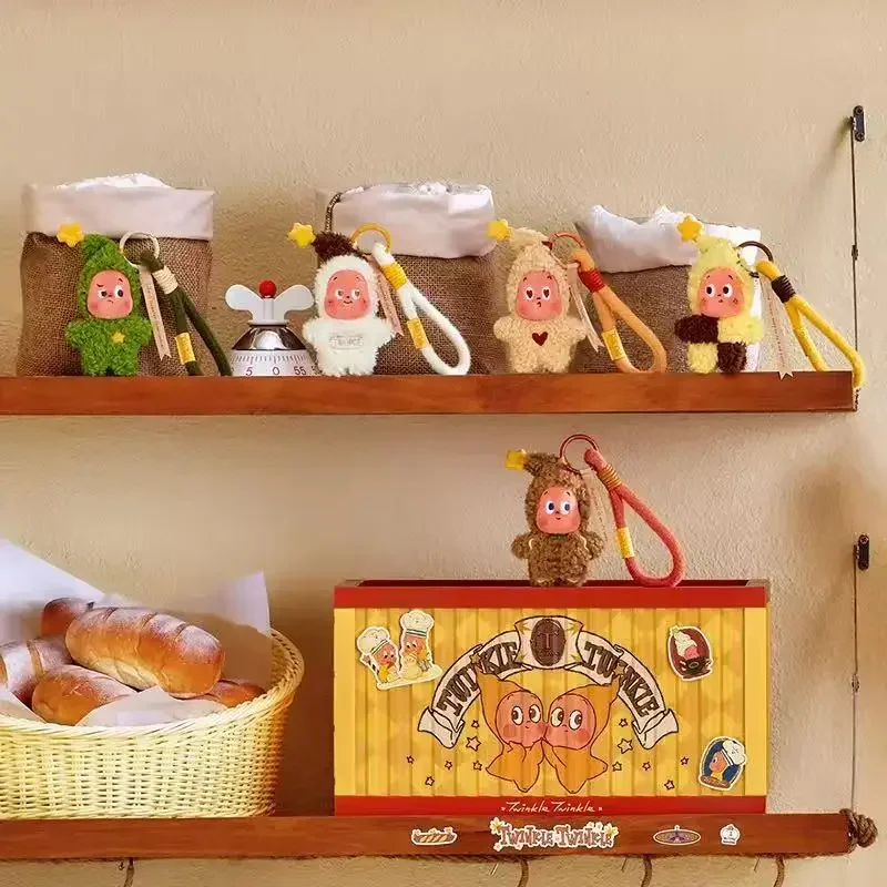 Caja ciega de galletas horneadas con forma de estrella, centelleante, momentos deliciosos, POP MART, colgante de peluche, adornos brillantes, regalo festivo