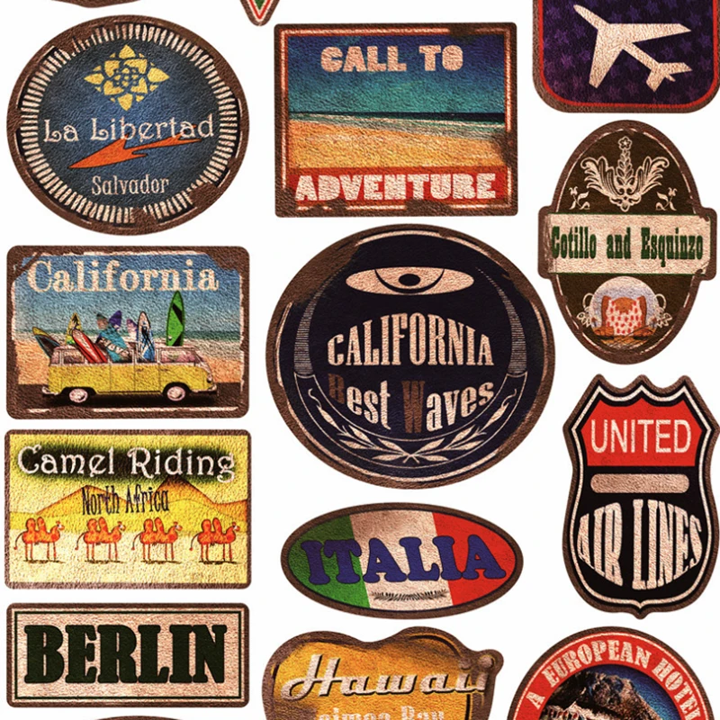 10/36pcs  Retro Beach Surf Travel  Sticker School Student Diary Hand Ledger Stationery Mobile Phone Guitar Decoration Girl Toys