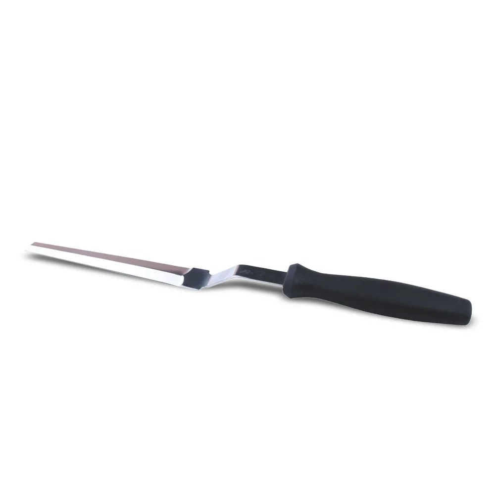 

Offset cutting knife with two sides blades for cutting rubber