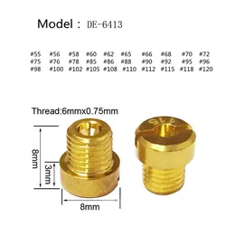 オートバイキャブレター、インジェクターノズル、スレッド6mm、phbh、phbl、dellorto、frd、phf、vhb、vhsh、m6、100個に適合