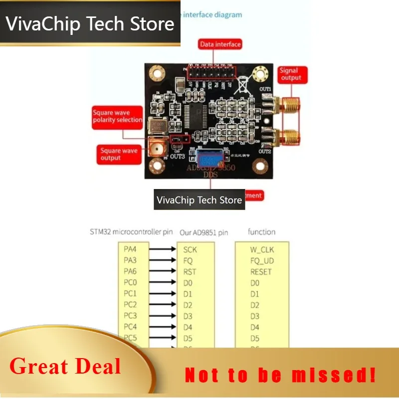 VivaCTAd9851 Module Dds Function Signal Generator Send Program Compatible With Ad9850 Module Lite