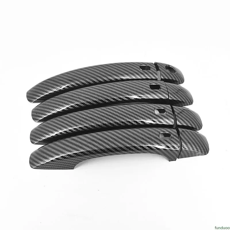 New Carbon Fiber Chrome Car Door Handle Bowl Cover Sticker for Audi A3 2008-2012 Styling Accessories
