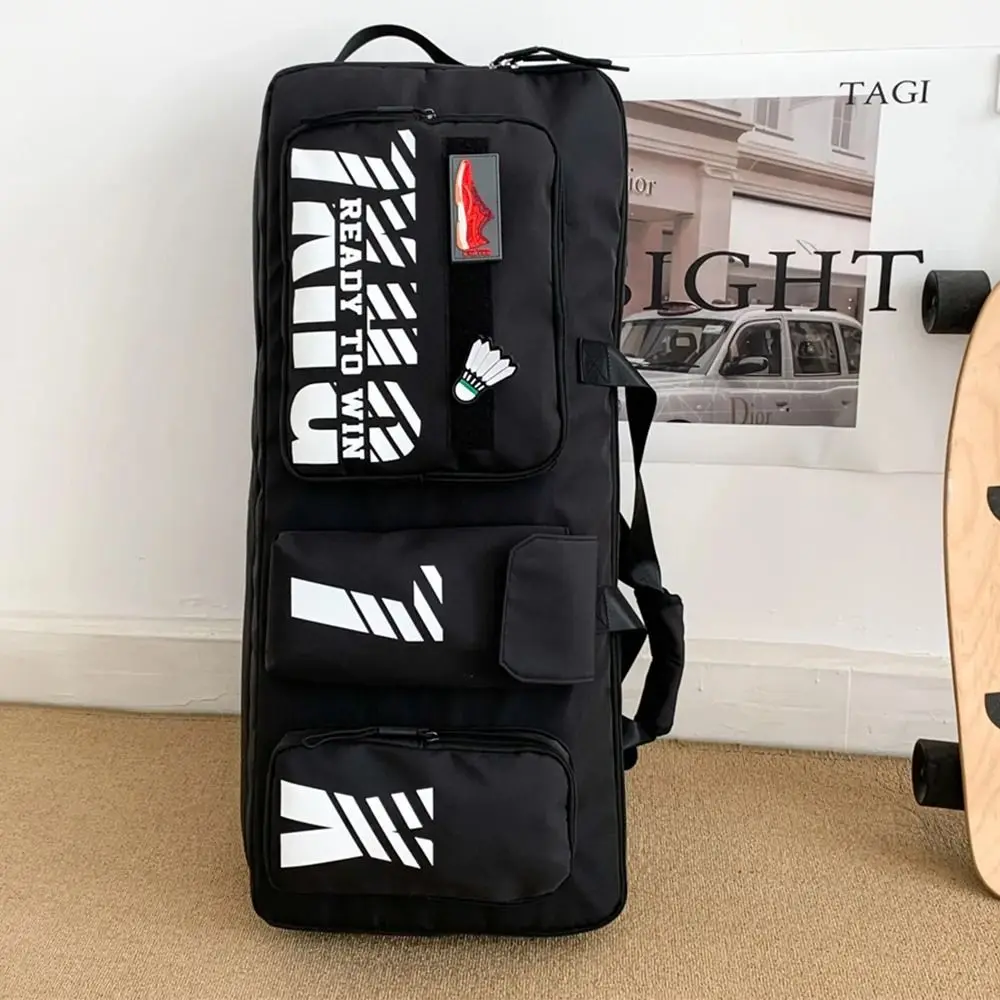 Large Capacity Badminton Racket Handbag Multifunctional Shoes Compartment Carrying Handbag Waterproof Tennis Shoulder Bag