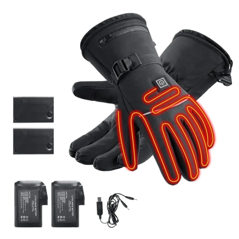 

Waterproof and windproof USB rechargeable electric heating gloves electric outdoor sports motorcycle skiing