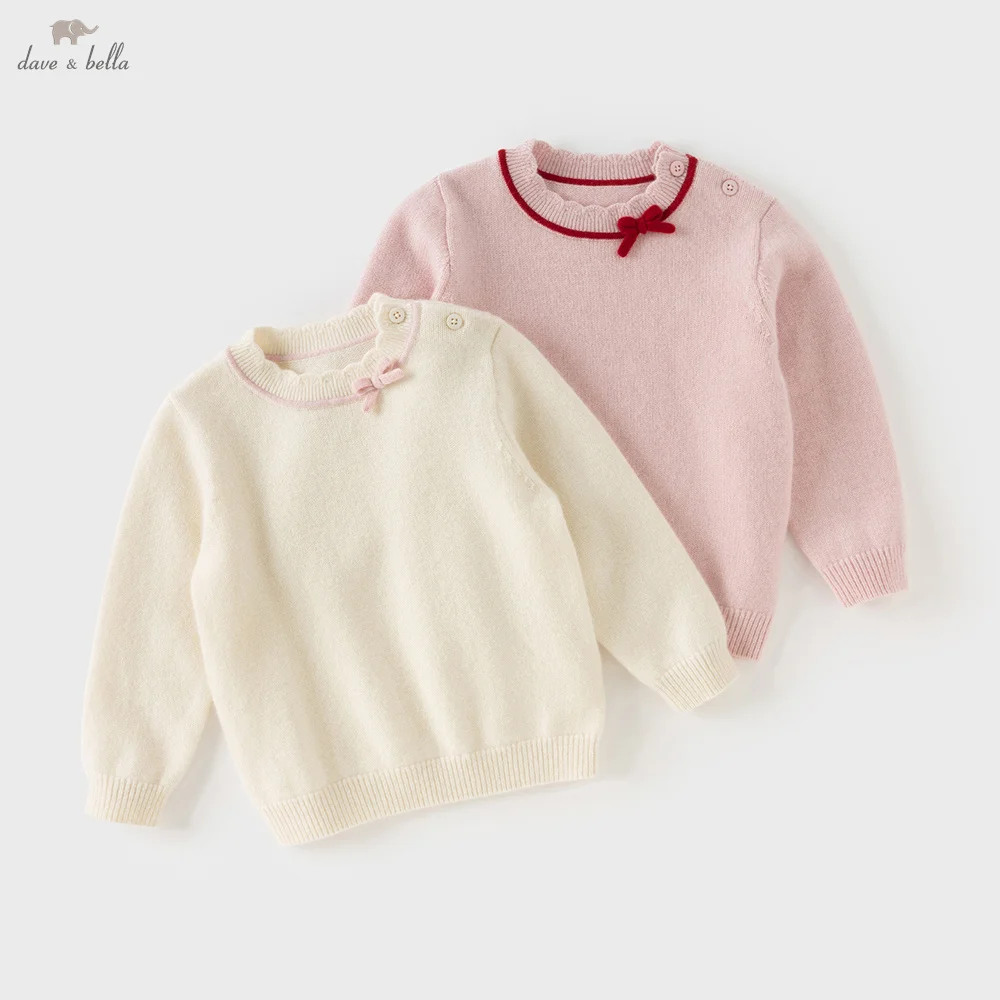 Dave Bella Children Knitted Sweater Autumn Winter Girls Warm Cashmere Pullover Fashion Top Soft Outerwear Kids Clothes DB4254874