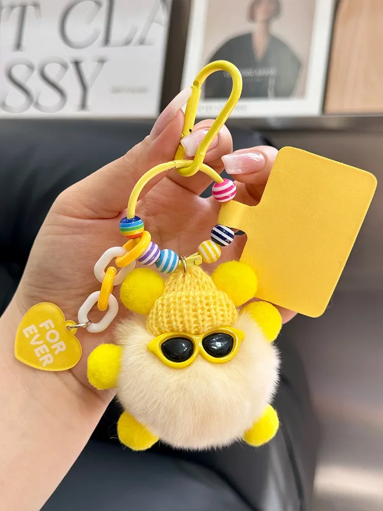 

Cute Cartoon Keychain Plush Doll Small Coal Ball Bag Pendant Car Keychain Backpack Pendant Jewelry Gifts Keyrig