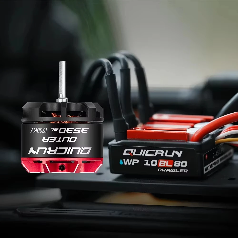 محرك Hobbywing Quicrun WP 10BL80 2-4S 80A مقاوم للماء ESC والخارجي 3530SL 2200KV /1700KV