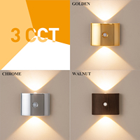LED Charging Wall Lamp 3CCT Magnetic Suction No Drilling Gold/Silver/Walnut Style Indoor Atmosphere Lighting