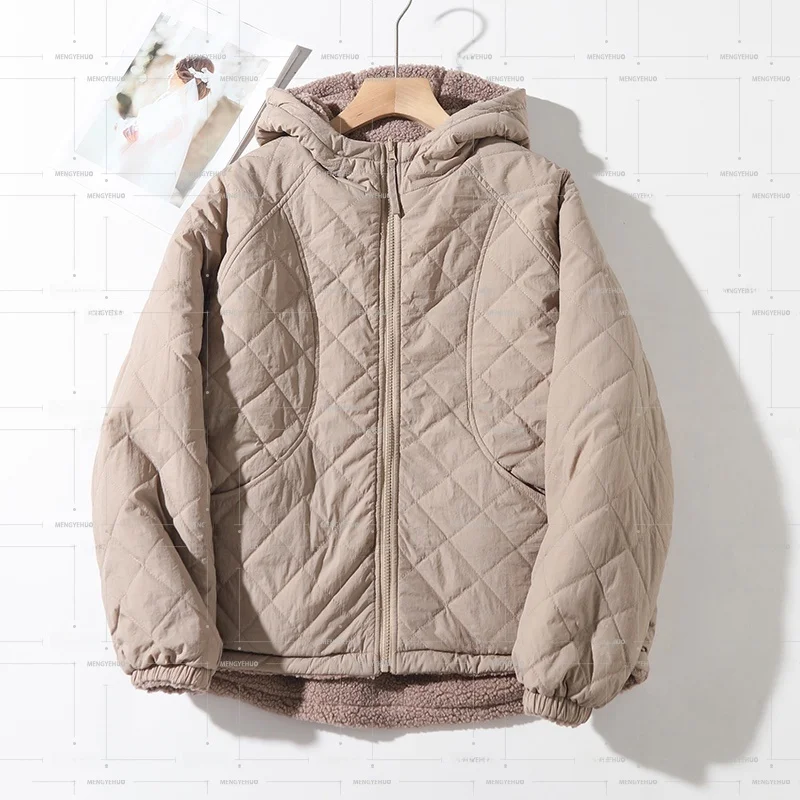 

Двусторонняя одежда из хлопка с частицами, теплая слиповая простая модная хлопковая одежда для молодых женщин