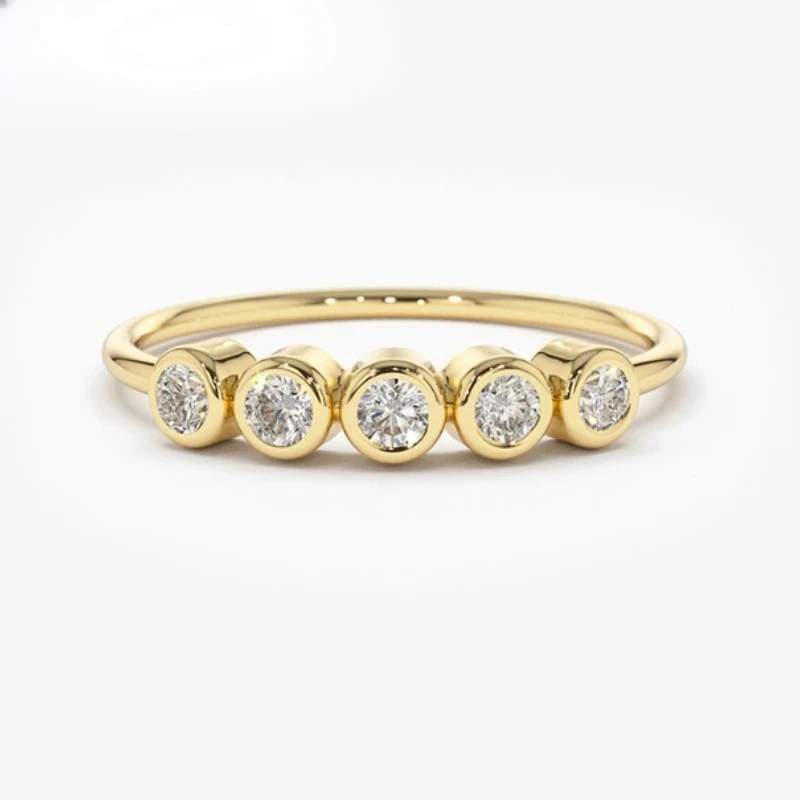 

Кольца с муассанитом D 0.5cttw (3 мм, круглые, пять камней) для женщин, оригинальные из стерлингового серебра 925 пробы, для помолвки, свадьбы, ювелирный подарок